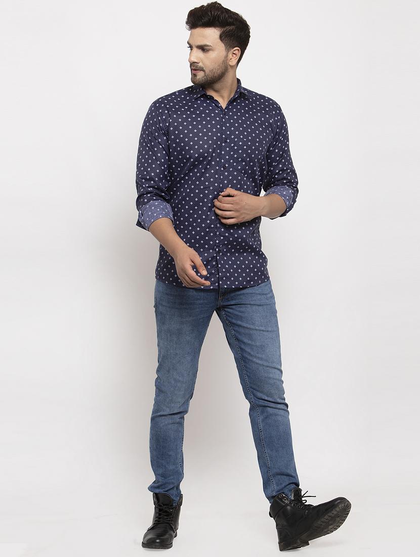 blue printed casual shirt - 17442583 - Zoom Image - 3