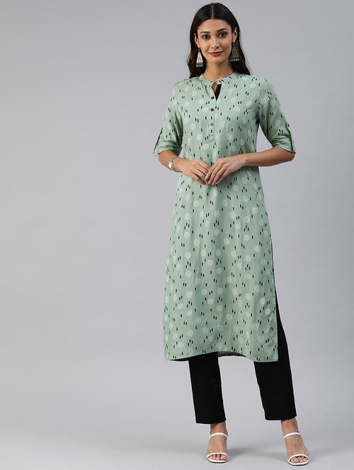 printed straight kurta - 17445058 - Very Small Image - 1