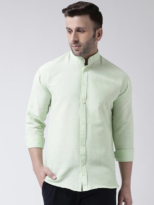 green solid casual shirt - 17445252 - Very Small Image - 1