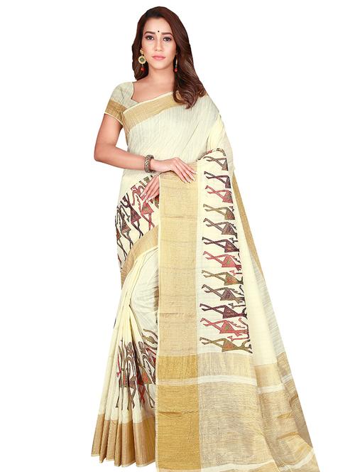 women's self design off white colored saree - 17445378 - Very Small Image - 1