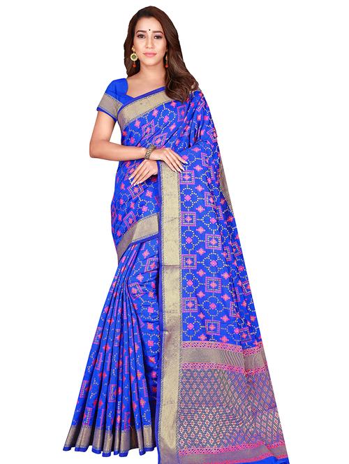 self design patola saree - 17445387 - Very Small Image - 1