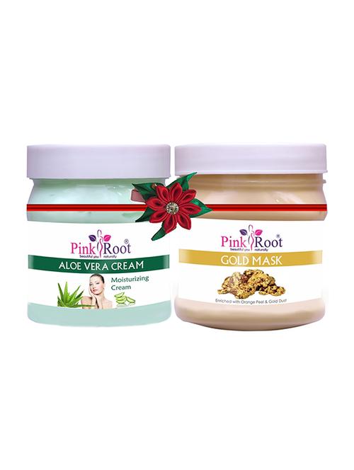 pink root aloe vera cream 500gm with gold gel 500gm - 17445439 - Very Small Image - 1