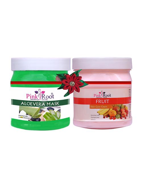 pink root aloe vera mask 500gm with foot spa cream 500gm - 17445538 - Very Small Image - 1