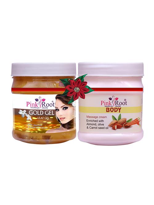 pink root gold gel 500gm with aloevera cold cream 500gm - 17445715 - Very Small Image - 1