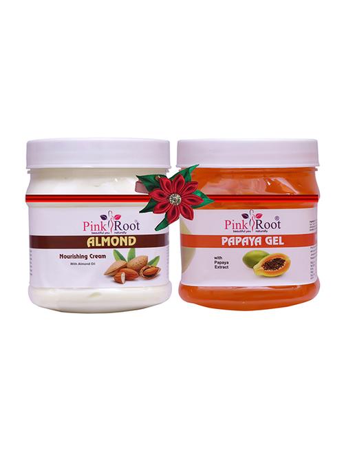 pink root almond cream 500gm with papaya cream 500gm - 17445806 - Very Small Image - 1