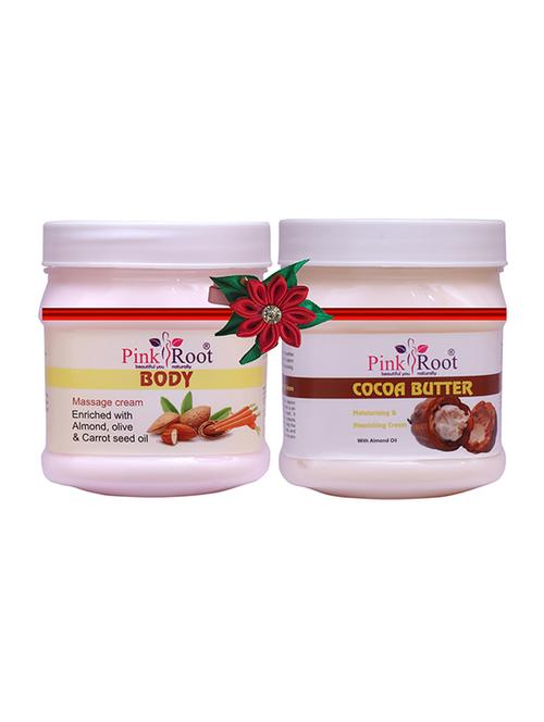 pink root body massage cream 500gm with cocoa butter cold cream 500gm - 17445821 - Very Small Image - 1