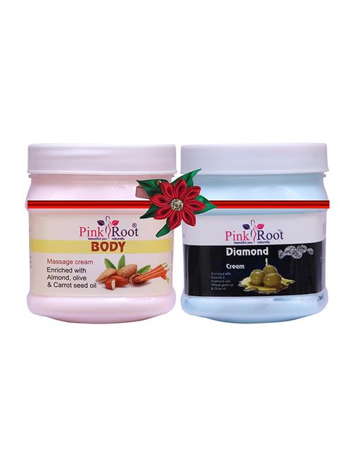pink root body massage cream 500gm with de-tan mask 500gm - 17445825 - Very Small Image - 1