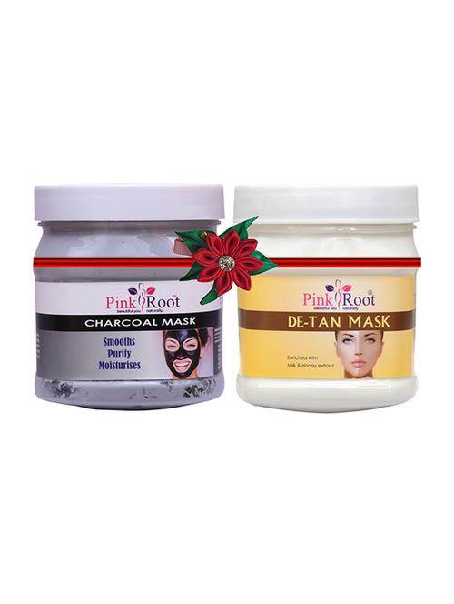 pink root charcoal mask 500gm with de-tan gel 500gm - 17445915 - Very Small Image - 1