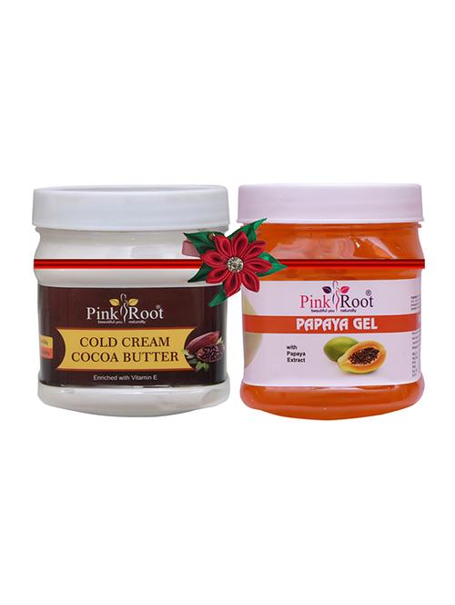 pink root cocoa butter cold cream 500gm with papaya cream 500gm - 17445957 - Very Small Image - 1