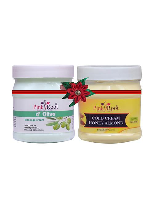 pink root d olive cream 500gm with herbal massage cream 500gm - 17446007 - Very Small Image - 1