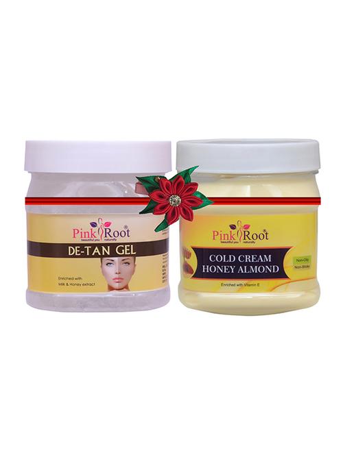 pink root de-tan gel 500gm with herbal massage cream 500gm - 17446032 - Very Small Image - 1