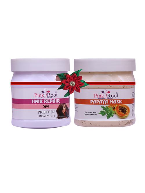 pink root hair repair spa cream 500gm with papaya gel 500gm - 17446231 - Very Small Image - 1