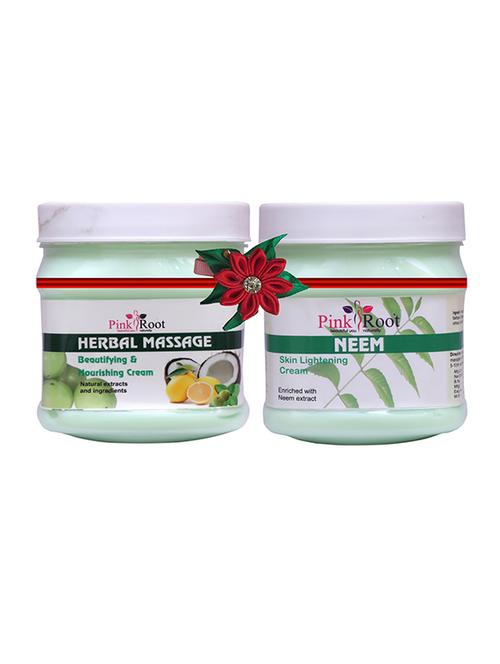pink root herbal massage cream 500gm with honey almond cold cream 500gm - 17446242 - Very Small Image - 1