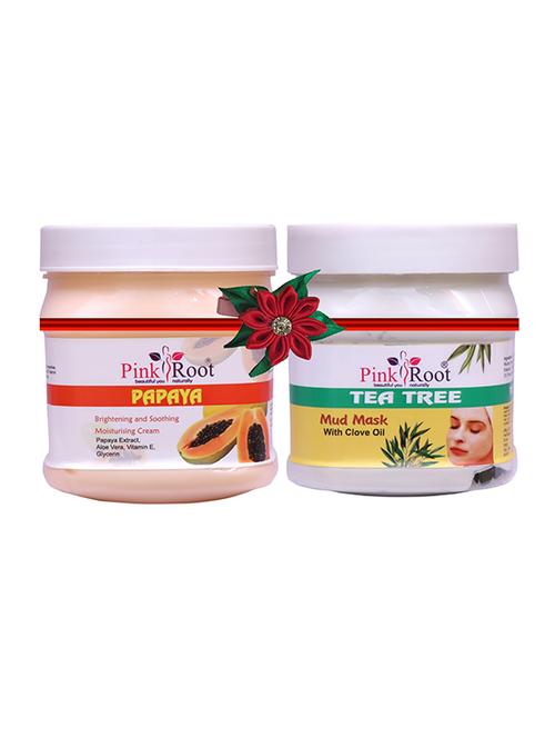 pink root papaya cream 500gm with snake oil hair mask 500gm - 17446287 - Very Small Image - 1