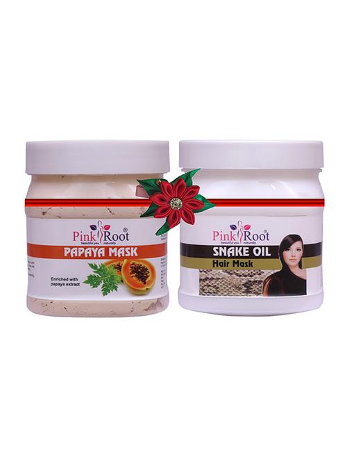 pink root papaya mask 500gm with sandal turmeric mask 500gm - 17446305 - Very Small Image - 1