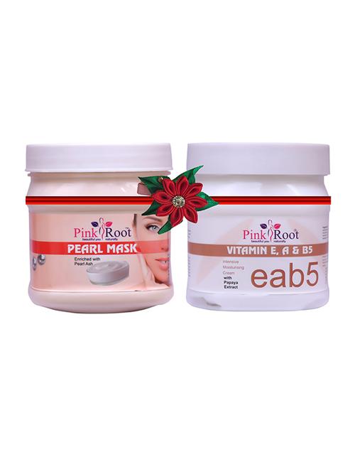 pink root pearl mask 500gm with tea tree mud mask 500gm - 17446328 - Very Small Image - 1
