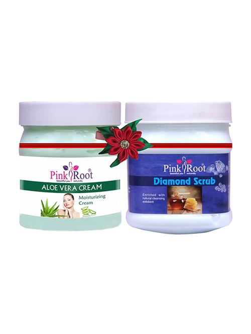 pink root aloe vera cream 500gm with de-tan scrub 500gm - 17446355 - Very Small Image - 1