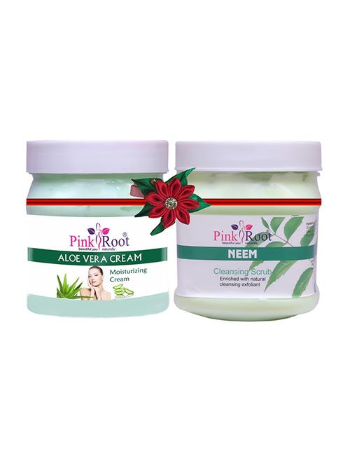 pink root aloe vera cream 500gm with mint scrub 500gm - 17446360 - Very Small Image - 1