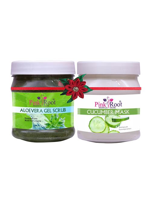 pink root aloe vera gel scrub 500gm with cucumber gel 500gm - 17446389 - Very Small Image - 1