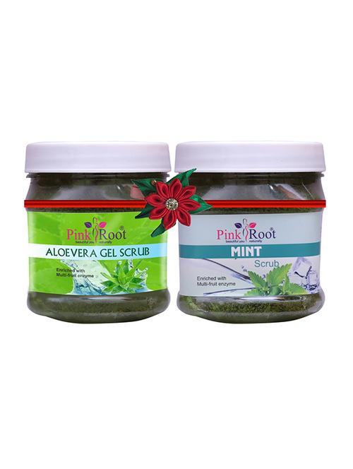 pink root aloe vera gel scrub 500gm with honey almond cold cream 500gm - 17446426 - Very Small Image - 1