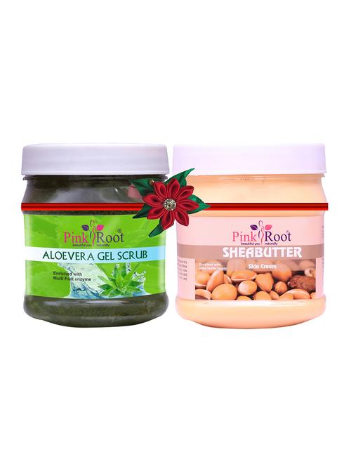 pink root aloe vera gel scrub 500gm with saffron cream 500gm - 17446445 - Very Small Image - 1