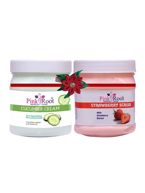 pink root cucumber cream 500gm with saffron scrub 500gm - 17446482 - Very Small Image - 1