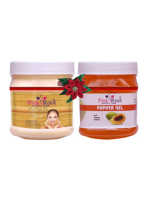 pink root gold scrub 500gm with papaya cream 500gm - 17446669 - Very Small Image - 1
