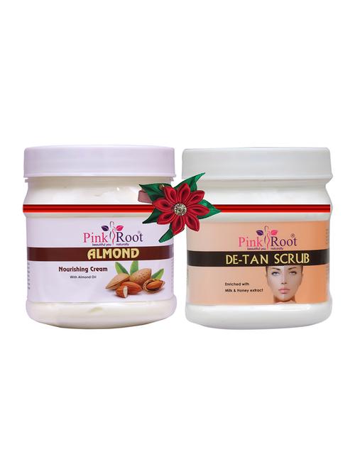 pink root almond cream 500gm with coffee gel scrub 500gm - 17446689 - Very Small Image - 1