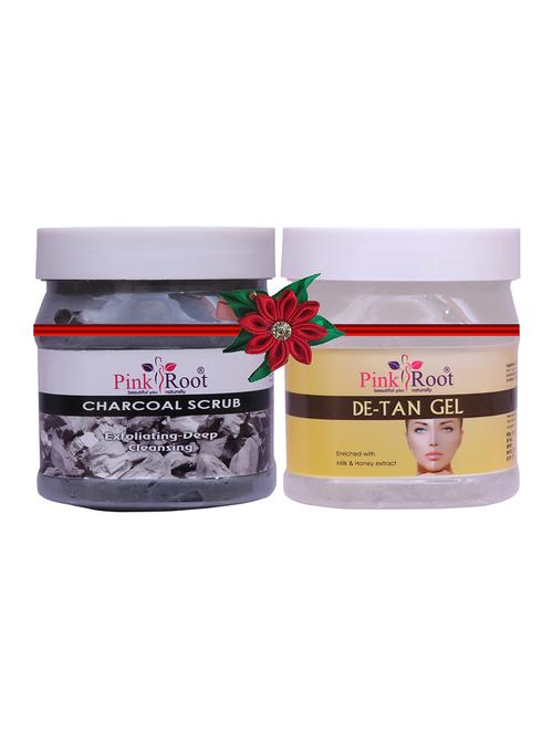 pack of 2 pink root charcoal scrub 500gm with d olive cream 500gm - 17446863 - Very Small Image - 1