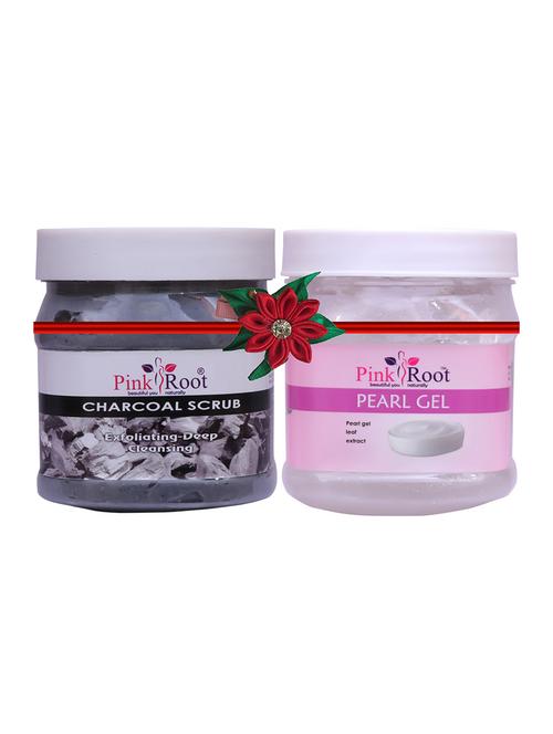 pack of 2 pink root charcoal scrub 500gm with pearl cream 500gm - 17446889 - Very Small Image - 1