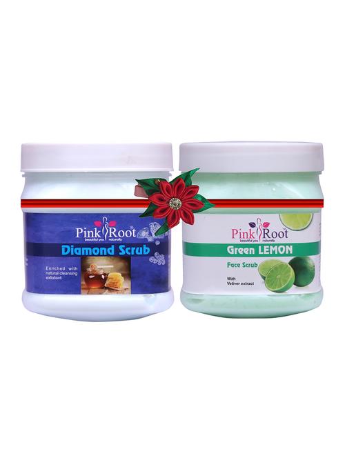 pink root diamond scrub 500gm with garlic hair mask 500gm - 17447122 - Very Small Image - 1