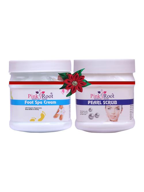 pink root foot spa cream 500gm with orange scrub 500gm - 17447181 - Very Small Image - 1