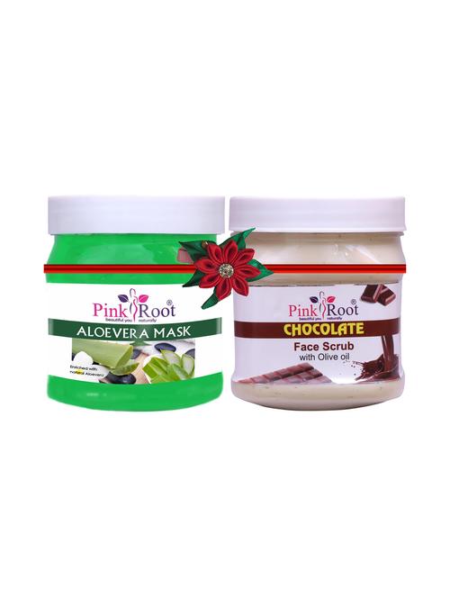 pink root aloe vera mask 500gm with charcoal scrub 500gm - 17447337 - Very Small Image - 1
