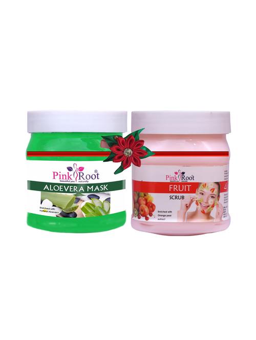 pink root aloe vera mask 500gm with foot scrub 500gm - 17447347 - Very Small Image - 1