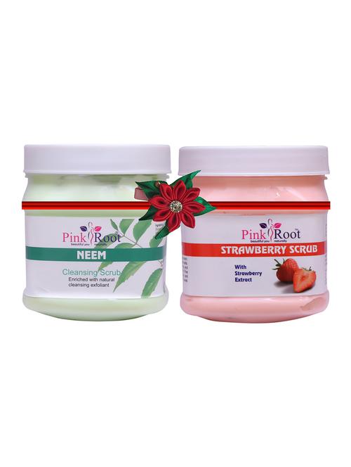 pink root neem scrub 500gm with snake oil hair mask 500gm - 17447351 - Very Small Image - 1