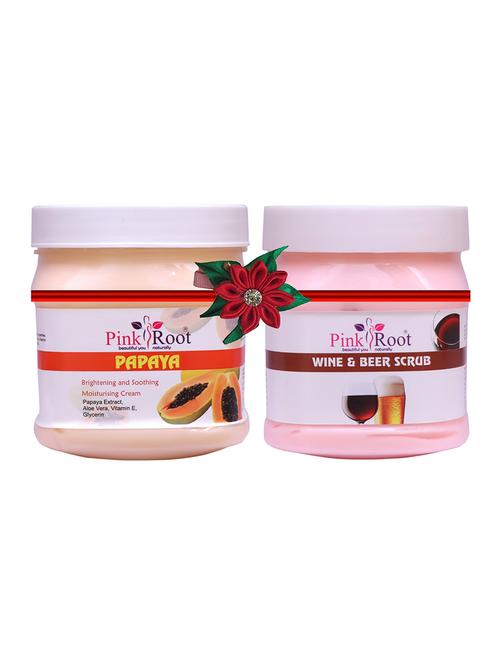 pink root papaya cream 500gm with strawberry scrub 500gm - 17447405 - Very Small Image - 1