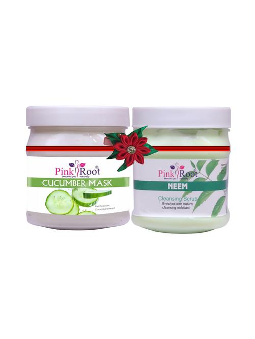 pink root cucumber mask 500gm with mint scrub 500gm - 17447458 - Very Small Image - 1
