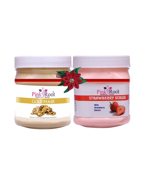 pink root gold mask 500gm with saffron scrub 500gm - 17447662 - Very Small Image - 1