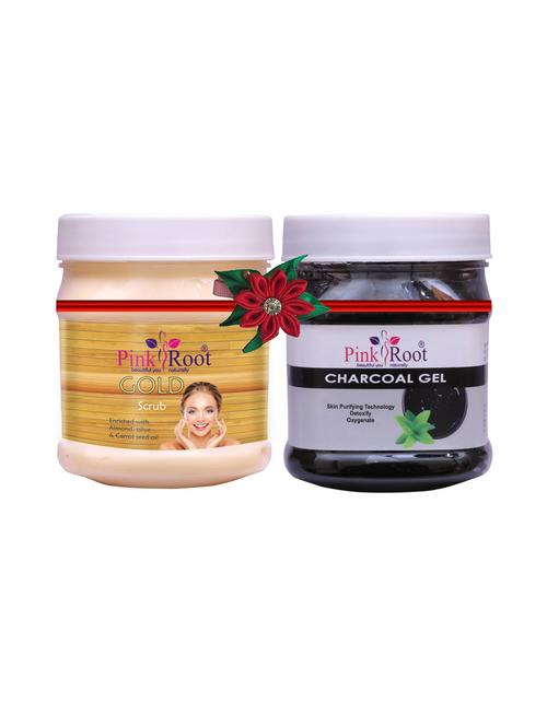 pink root gold scrub 500gm with charcoal cream 500gm - 17447670 - Very Small Image - 1