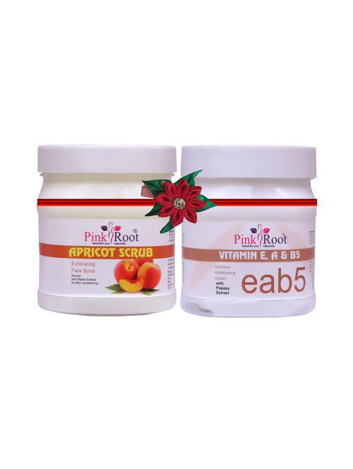 pink root apricot scrub 500gm with tea tree mud mask 500gm - 17447778 - Very Small Image - 1