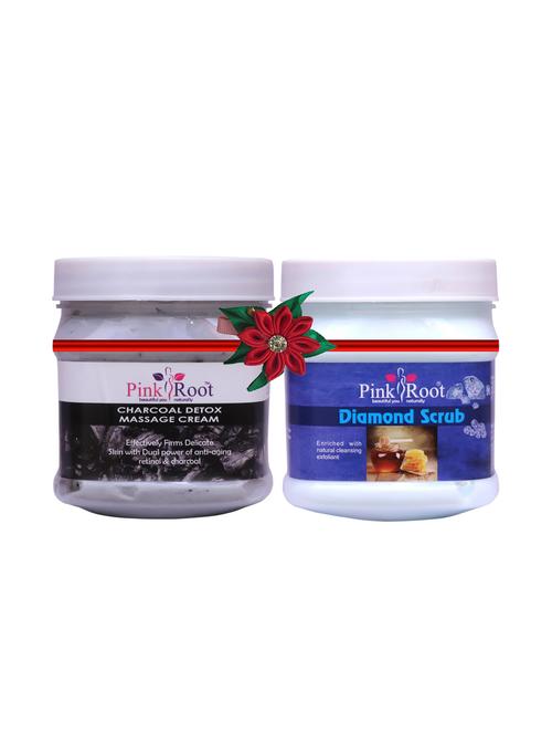 pink root charcoal cream 500gm with de-tan scrub 500gm - 17447849 - Very Small Image - 1