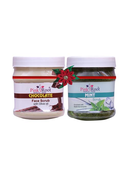 pink root chocolate scrub 500gm with honey almond cold cream 500gm - 17447955 - Very Small Image - 1