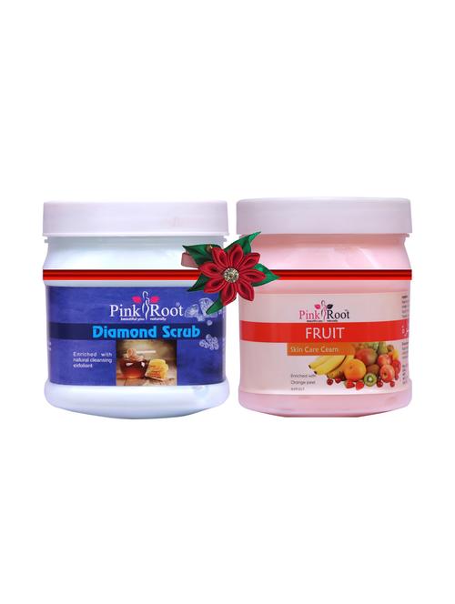 pink root diamond scrub 500gm with foot spa cream 500gm - 17448146 - Very Small Image - 1