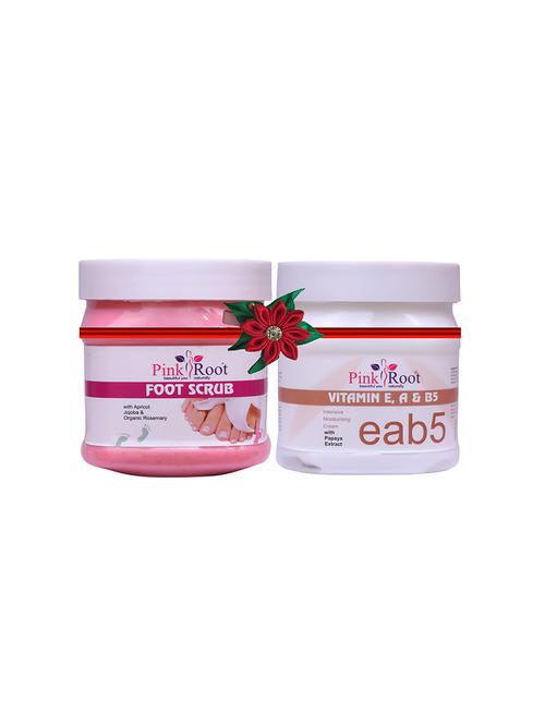 pink root foot scrub 500gm with tea tree mud mask 500gm - 17448201 - Very Small Image - 1