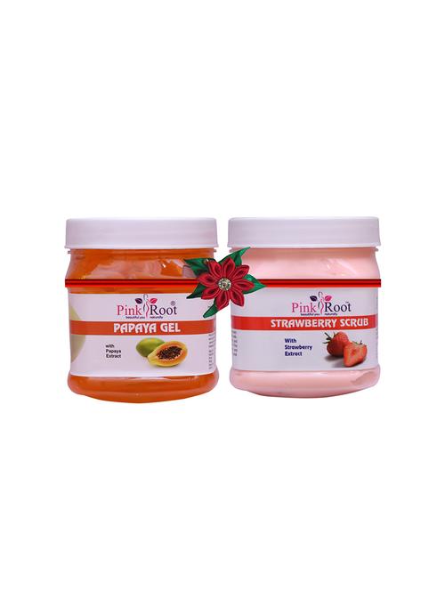 pink root papaya gel 500gm with saffron scrub 500gm - 17448382 - Very Small Image - 1