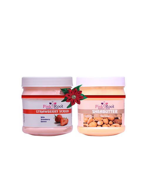 pink root strawberry scrub 500gm with saffron cream 500gm - 17448425 - Very Small Image - 1