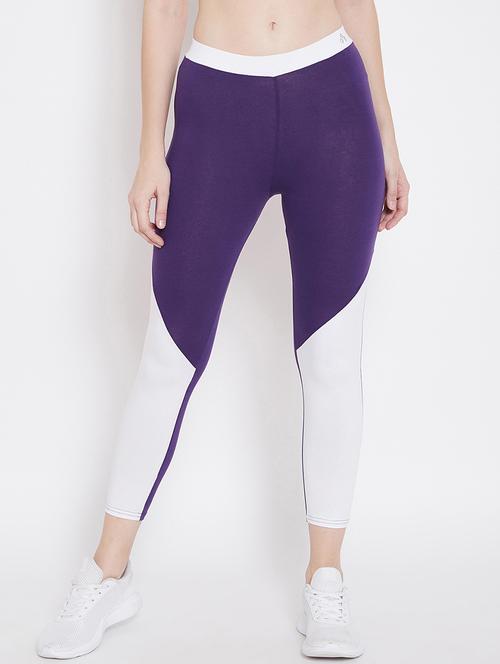 multi colored color block ankle length active wear tights - 17448914 - Very Small Image - 1