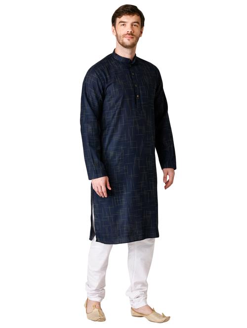 nay blue checkered long kurta - 17449055 - Very Small Image - 1