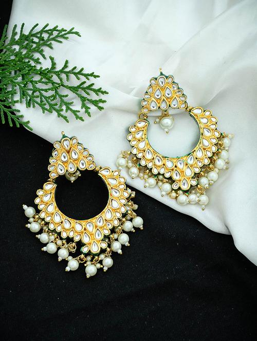gold brass chandballi earrings - 17449760 - Very Small Image - 1