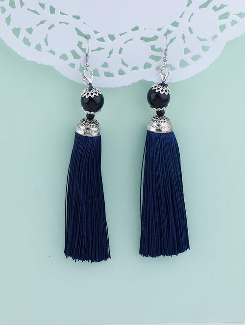 blue metal drop earring - 17449832 - Very Small Image - 1